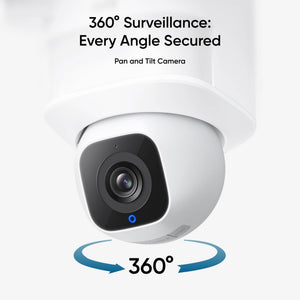 eufy - E30 Outdoor Wired 2K PTZ Security Camera with Floodlights - White