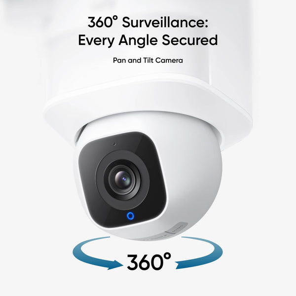 eufy - E30 Outdoor Wired 2K PTZ Security Camera with Floodlights - White