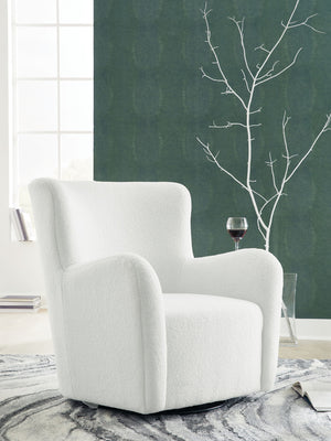 Rowenburg - Swivel Glider Accent Chair #white