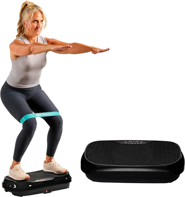 LifePro - Waver Mini Vibration Plate Exercise Machine – Portable Full Body Vibration Platform - Black