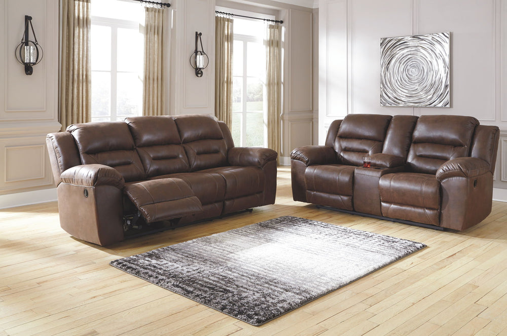 Stoneland - Reclining Living Room Set #darkbrown #2pc.sofa,loveseat