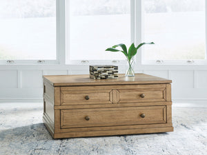 Sharlance - Mesa de centro elevable - Marrón claro
