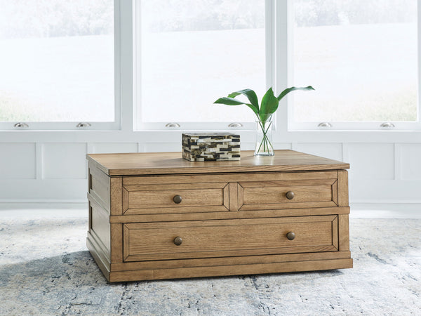 Sharlance - Mesa de centro elevable - Marrón claro