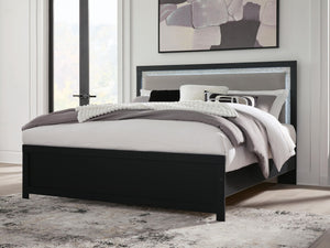 Maeling - Upholstered Panel Bed #black #king