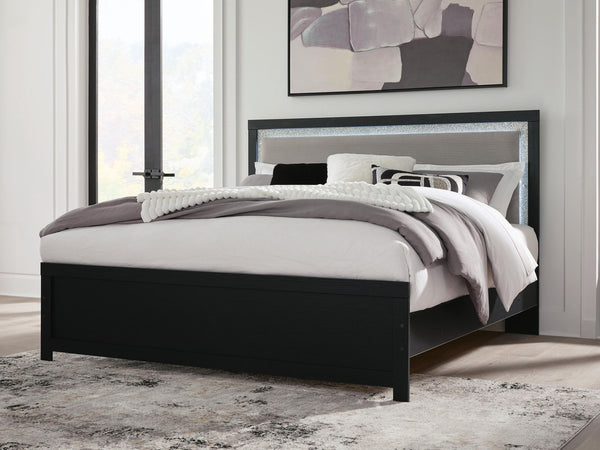 Maeling - Upholstered Panel Bed #black #king