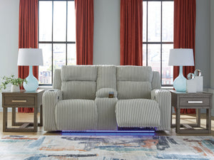Forest Lake - Power Reclining Loveseat With Console / Adj Headrest #lightgray