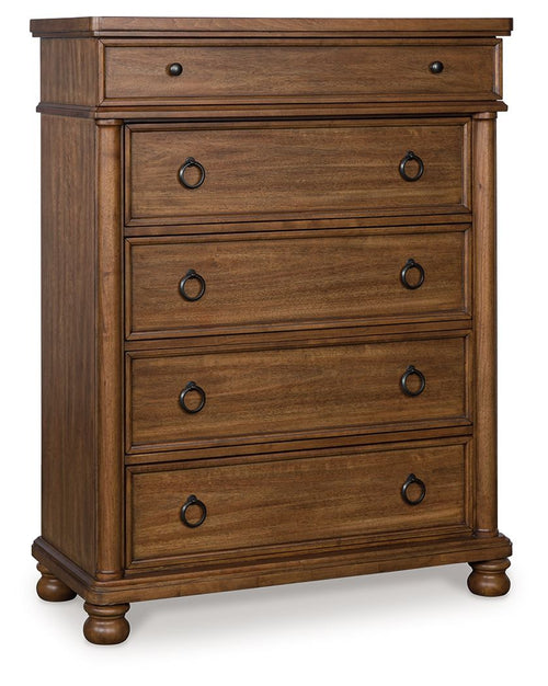Rowlenstown - Five Drawer Chest #lightbrown