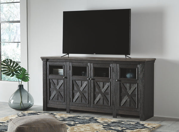 Tyler Creek - Mueble para TV extragrande - Negro / Gris