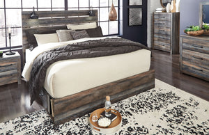 Drystan - Panel Bed #king #4sidedrawers|2sidedrawers