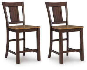 Rylandeen - Barstool (Set of 2) - Light Brown / Dark Brown