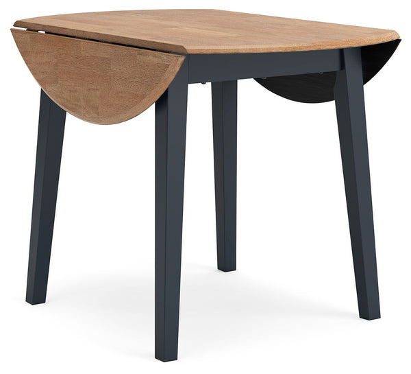 Gesthaven - Round Dining Room Drop Leaf Table #blue