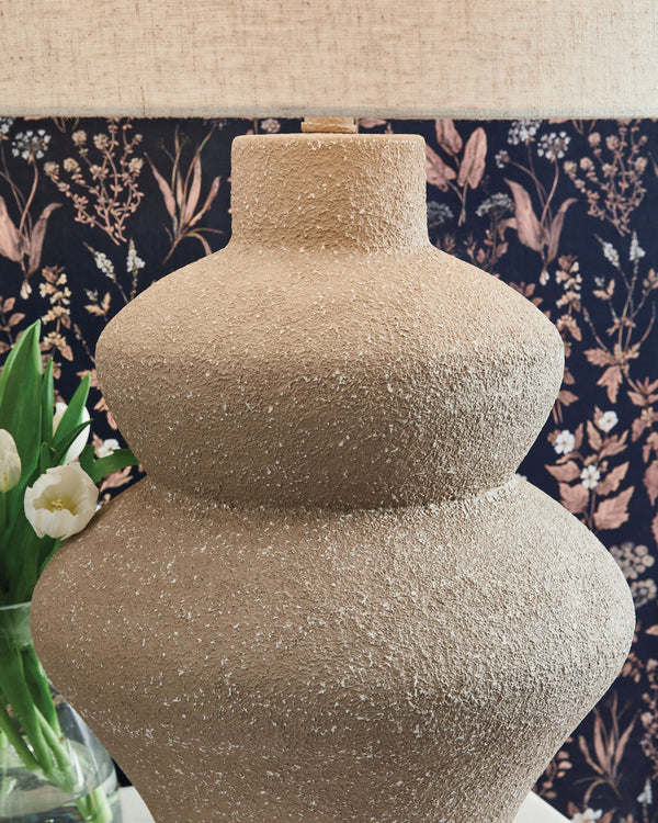 Jossleigh - Lámpara de mesa de metal - Beige