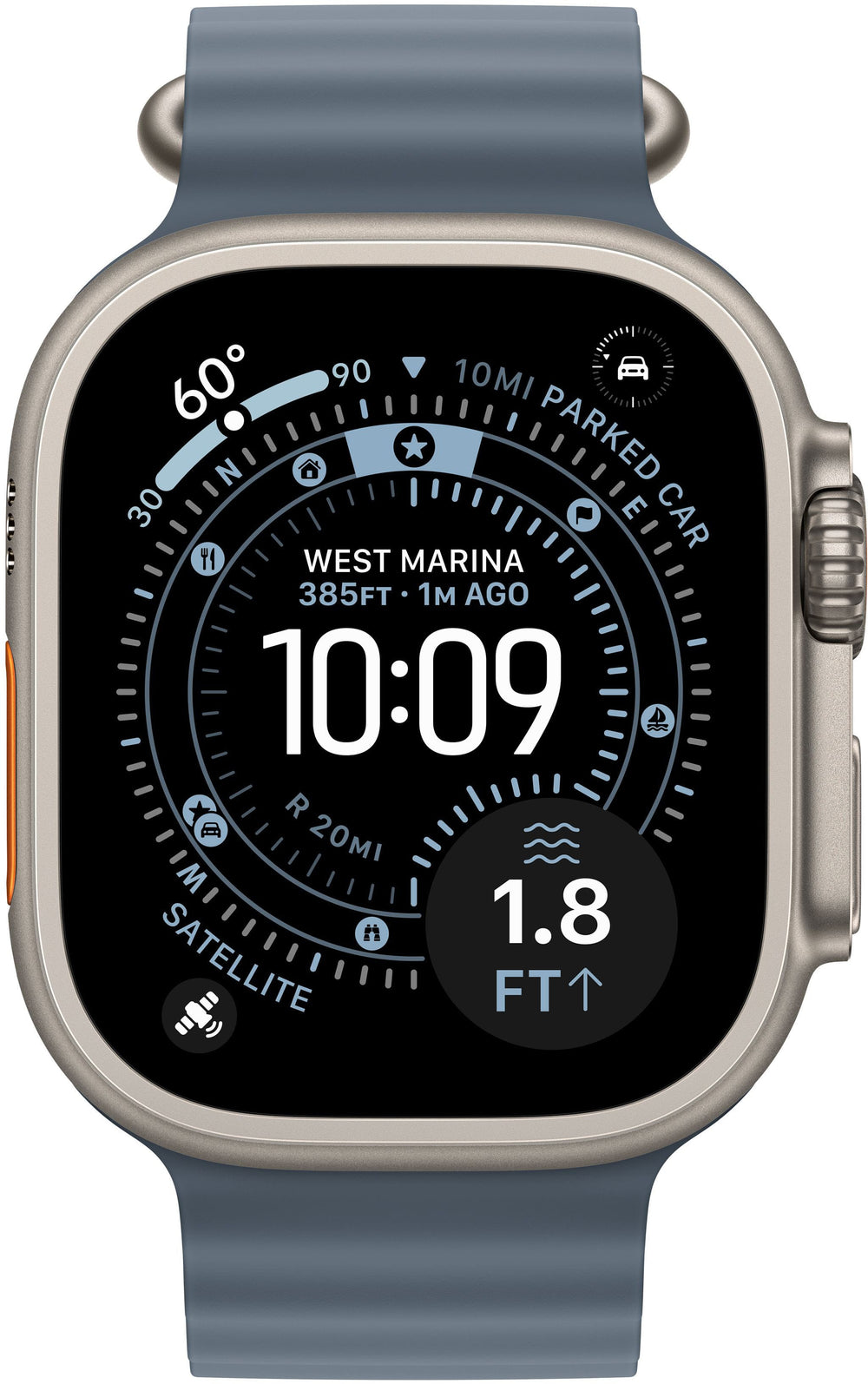 Apple Watch Ultra 3 (GPS+Cellular) 49mm Titanium Case with Anchor Blue Ocean Band - Natural - (2025)