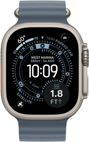 Apple Watch Ultra 3 (GPS+Cellular) 49mm Titanium Case with Anchor Blue Ocean Band - Natural - (2025)