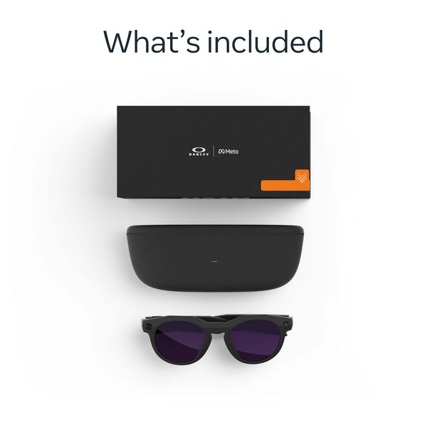 Oakley Meta - HSTN glasses - with Meta AI, Audio, Photo, Video Compatibility - Clear to Amethyst Transitions Lenses - Black