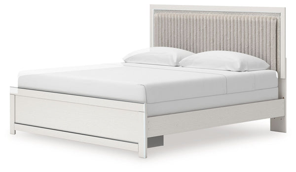 Zuraleus - Upholstered Panel Bed #white #king