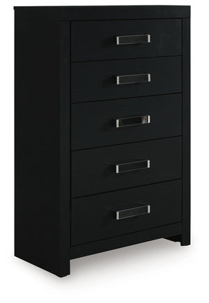 Maeling - Five Drawer Chest #black