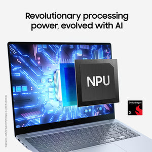 Samsung - Galaxy Book4 Edge - Copilot+ PC - 15.6" LED Laptop - Snapdragon X- 16GB Memory- 512 GB Storage - Sapphire Blue