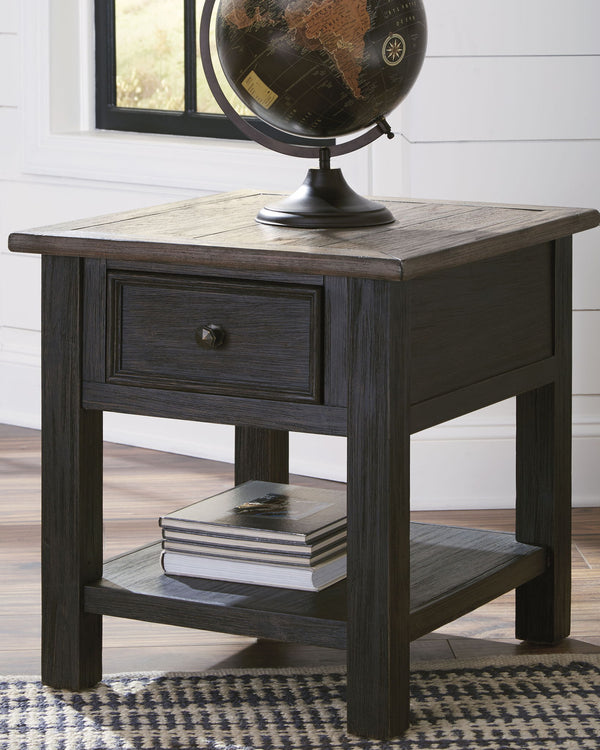 Tyler Creek - Mesa Auxiliar Rectangular - Marrón Grisáceo / Negro