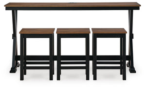 Wildenauer - Juego de mesa de comedor rectangular (Juego de 4) - Marrón / Negro