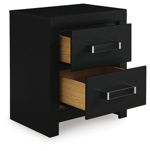 Maeling - Two Drawer Night Stand #black