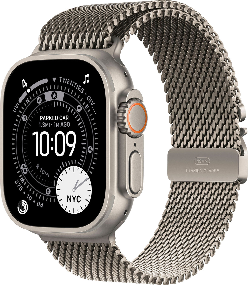 Apple Watch Ultra 3 (GPS+Cellular) 49mm Titanium Case with Titanium Milanese Loop - Large - Natural - (2025)