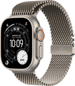 Apple Watch Ultra 3 (GPS+Cellular) 49mm Titanium Case with Titanium Milanese Loop - Large - Natural - (2025)