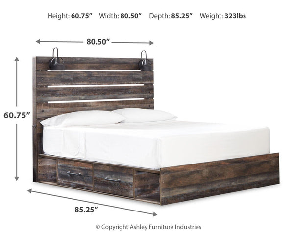 Drystan - Panel Bed #king #4sidedrawers
