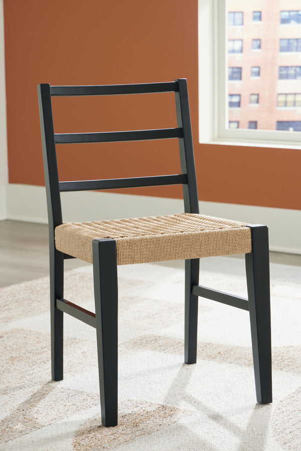 Isanti - Silla de comedor (Juego de 2) - Marrón claro / Negro