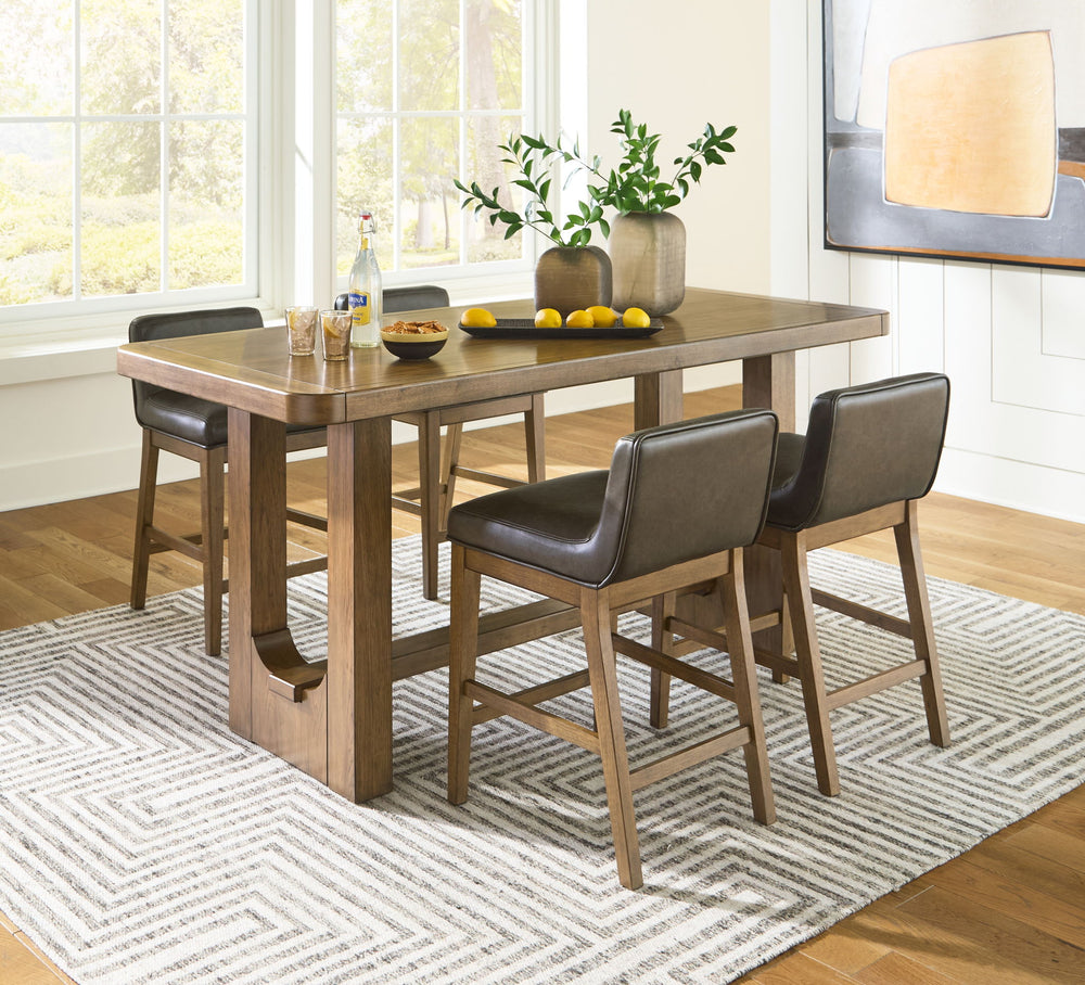 Cabalynn - Rectangular Dining Room Counter Table Set #5pc.table,4chairs
