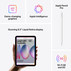 Apple - iPad mini (A17 Pro chip) - Built for Apple Intelligence - Wi-Fi + Cellular 512GB - Space Gray