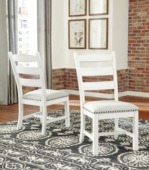 Valebeck - Silla de comedor tapizada (Juego de 2) - Beige / Blanco