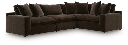 Maxton Heights - 4 Piece Sectional #darkbrown