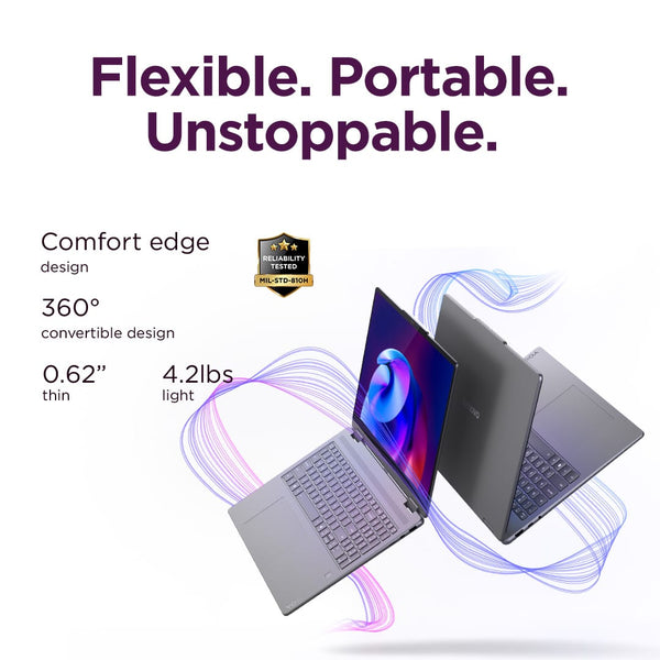 Lenovo - Yoga 7i 2-in-1 16" 2K Touchscreen Laptop - Core Ultra 7 Processor 266V 2024 - 16GB Memory - 512GB Storage - Copilot+ PC - Luna Grey