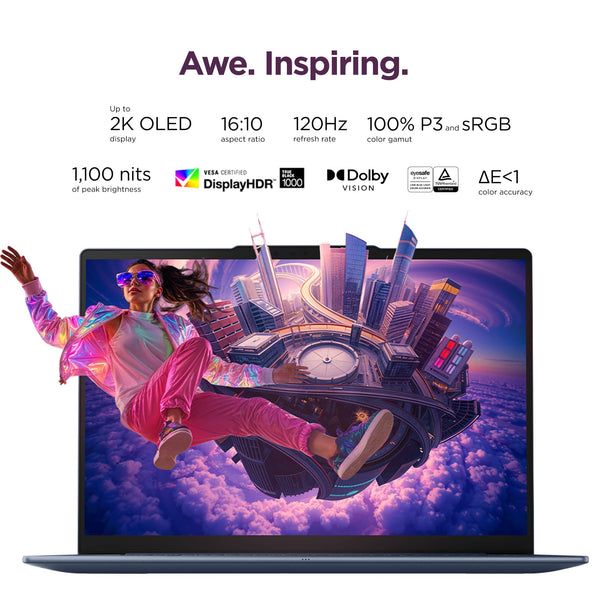 Lenovo - Yoga Slim 7x 14" 2K OLED Touchscreen Laptop- Snapdragon X2 Plus X2P-42-100 2026 - 16GB Memory- 512GB SSD - Copilot+ PC - Cosmic Blue