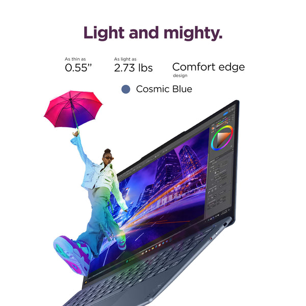 Lenovo - Yoga Slim 7x 14" 2K OLED Touchscreen Laptop- Snapdragon X2 Plus X2P-42-100 2026 - 16GB Memory- 512GB SSD - Copilot+ PC - Cosmic Blue