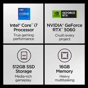 Lenovo - LOQ 15.6" 2K Gaming Laptop - Core i7 13650HX 2023 - 16GB Memory - NVIDIA GeForce RTX 5060 - 512 Storage - Eclipse Black