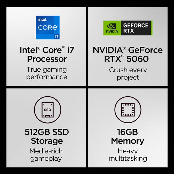 Lenovo - LOQ 15.6" 2K Gaming Laptop - Core i7 13650HX 2023 - 16GB Memory - NVIDIA GeForce RTX 5060 - 512 Storage - Eclipse Black