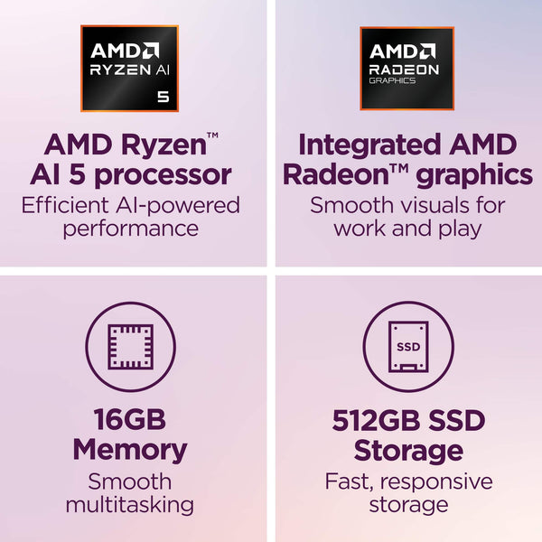 Lenovo - Yoga 7a 2-in-1 14" 2K OLED Touchscreen Laptop - AMD Ryzen AI 5 430 2026- 16GB Memory - 512GB SSD - Copilot+ PC - Seashell