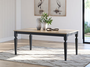 Brenkerton - Mesa de comedor rectangular - Marrón grisáceo / Negro