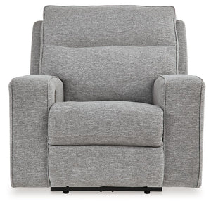 Biscoe - Power Recliner /Adj Headrest - Pewter