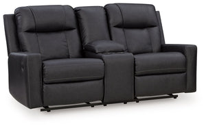 Mackmenville - Double Reclining Loveseat With Console #black