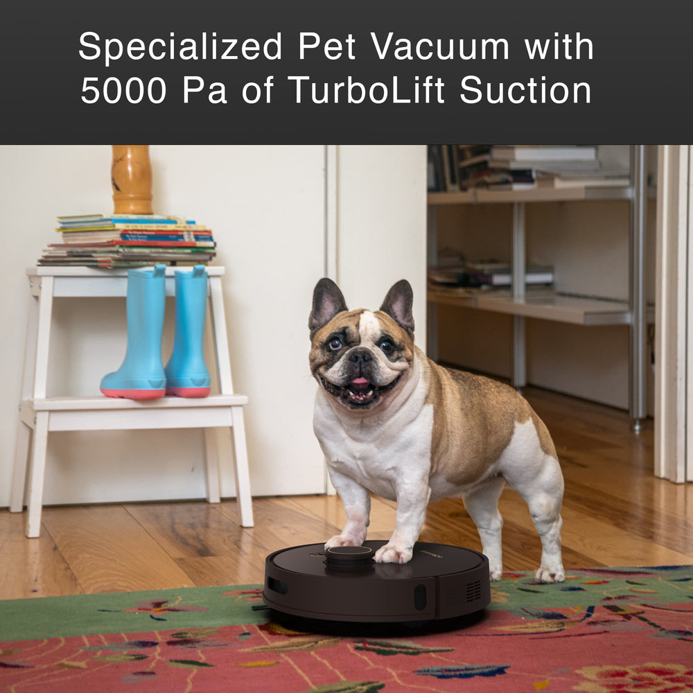 bObsweep - Orb-i Self-Emptying Robot Vacuum Cleaner, with 100-Day Capacity, 5000 pa Suction, & LiDAR Mapping - Chocolate