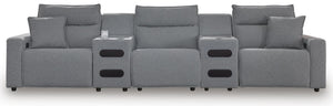 Modmax II - 5 Piece Reclining Sectional #5pc.powerrecliningsectionalwithpowerarmlessreclinerand2audioconsoles
