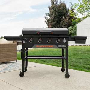Blackstone - Original 36-in. Outdoor Omnivore Griddle with Hood and Folding Shelves - Black