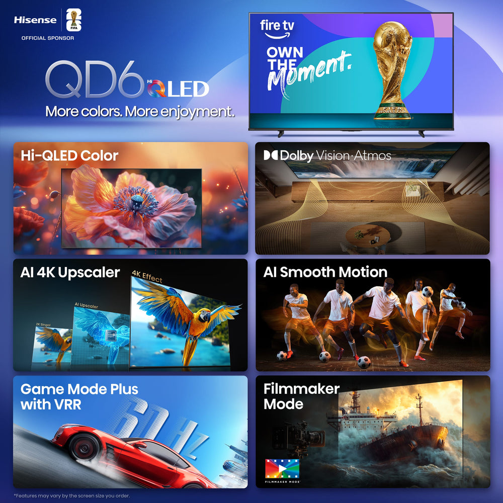 Hisense - 85" Class QD6 Series Hi-QLED 4K UHD HDR Smart Fire TV (2025)