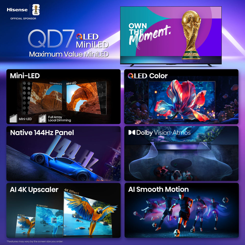 Hisense - 85" Class QD7 Series MiniLED QLED 4K UHD HDR Smart Fire TV (2025)