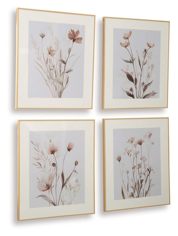 Chettings - Wall Art Set (Set of 4) - Beige / Gray / Blush