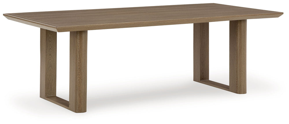 Serene Bay - Mesa de Comedor Rectangular con Opción de Sombrilla - Marrón Oscuro