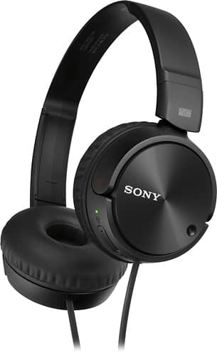 Sony - Noise Cancelling Wired On-Ear Headphones - Black